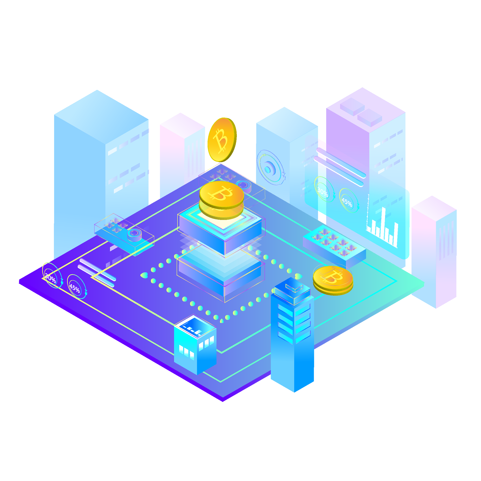 Online Airdrop Illustration